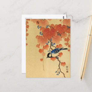 Carte Postale Great Tit sur Paulownia Branch par Ohara Koson