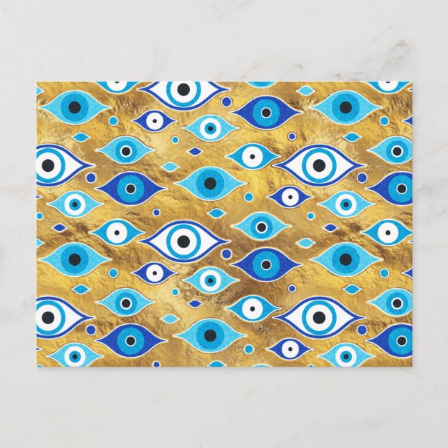 Carte Postale Grec Mati Mataki - motif des yeux maléfiques Matia (Devant)