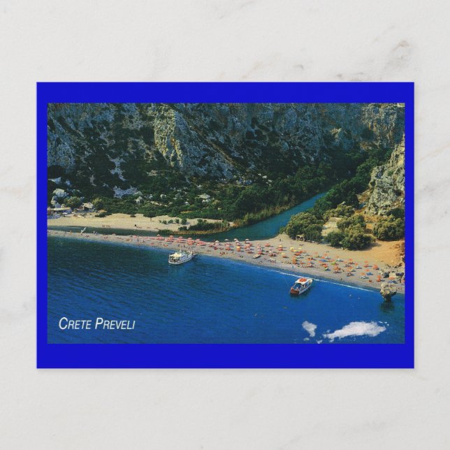 Carte Postale Grèce, Crète, plage à Preveli, Méditerranée (Devant)