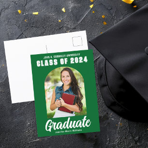 Carte Postale Green 2024 Graduate Photo Arch Moderne Graduation