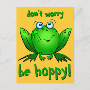 Carte Postale Green Frog Ne T'Inquiète Pas Be Hoppy Postcards