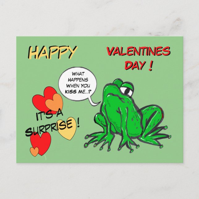 Carte Postale Green Frog Valentines Day Postcard (Devant)