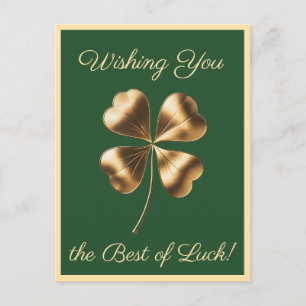 Carte postale Green Golden à quatre feuilles Clove