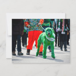 Carte Postale Green Irish Wolfhound Dog St. Patrick's Day Parade
