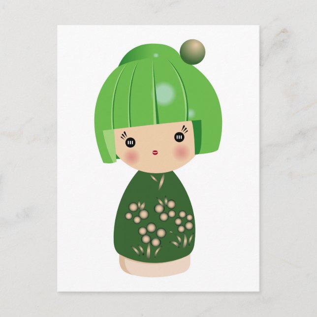 Carte postale Green Kokeshi Triplet (Devant)