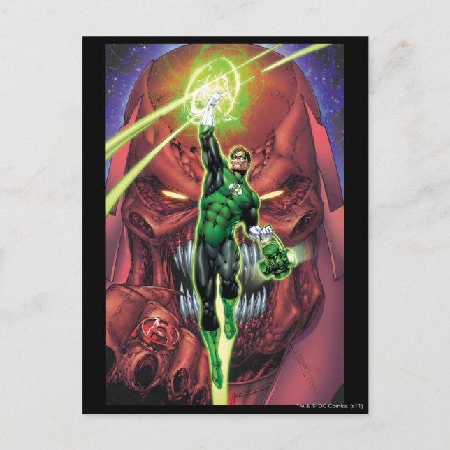 Carte Postale Green Lantern avec un flux de lumière - Couleur (Devant)