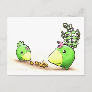 Carte Postale Green Peafowl Family postcard