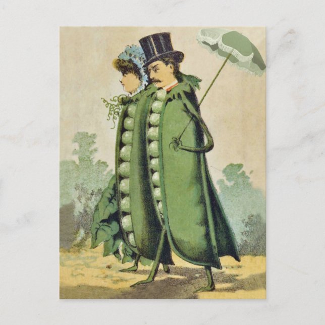 Carte Postale Green Peas Couple on Stroll (Devant)