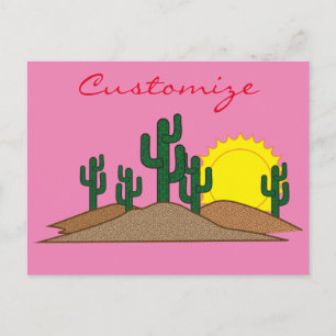 Carte Postale Green Saguaro Cactus Desert Sunrise Thunder_Cove