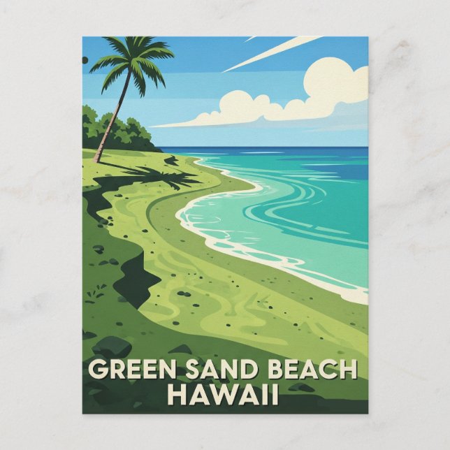 Carte Postale Green Sand Beach Hawaii Travel (Devant)