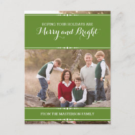 Carte postale Green Simply Chic Holiday Photo