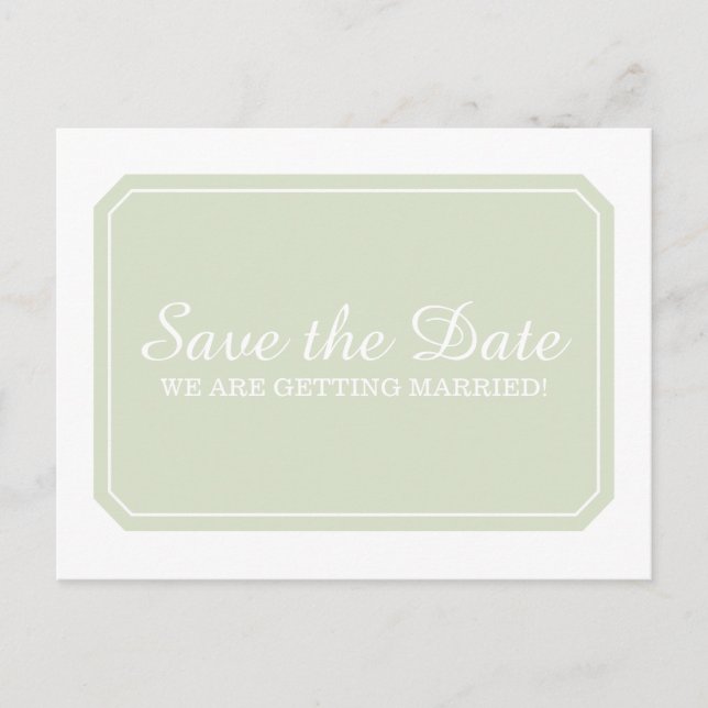 Carte postale "Green Simply Elegant Save the Date" (Devant)