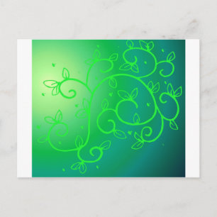 Carte Postale Green Vines Irish Luck Irlande Plante Flowers Art