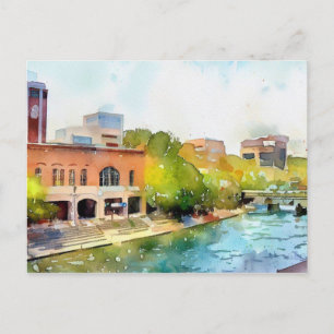 Carte Postale Greenville Caroline du Sud Peinture de couleur d'e