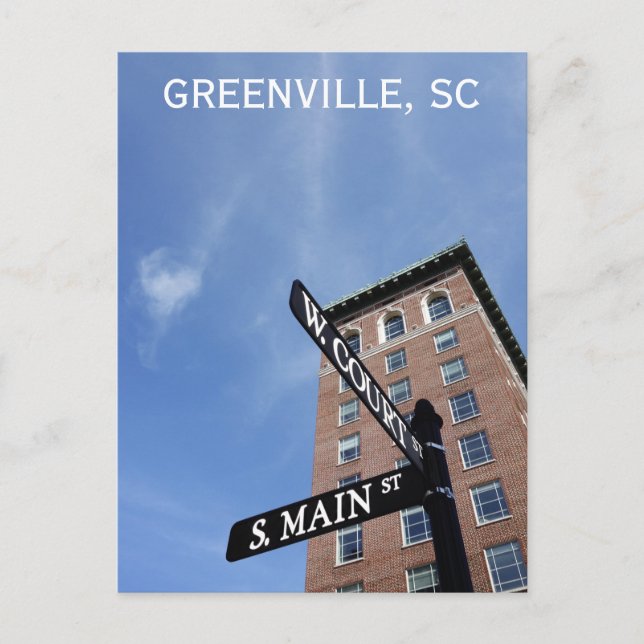 Carte Postale Greenville Caroline du Sud Photo de voyage (Devant)