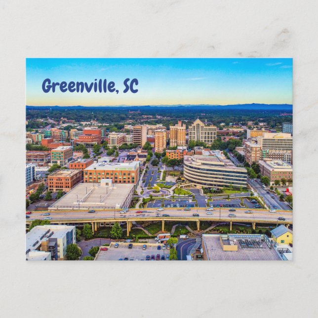 Carte Postale Greenville (Caroline du Sud) Summer Downtown View (Devant)
