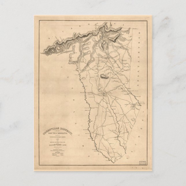 Carte postale Greenville South Carolina 1820 (Devant)
