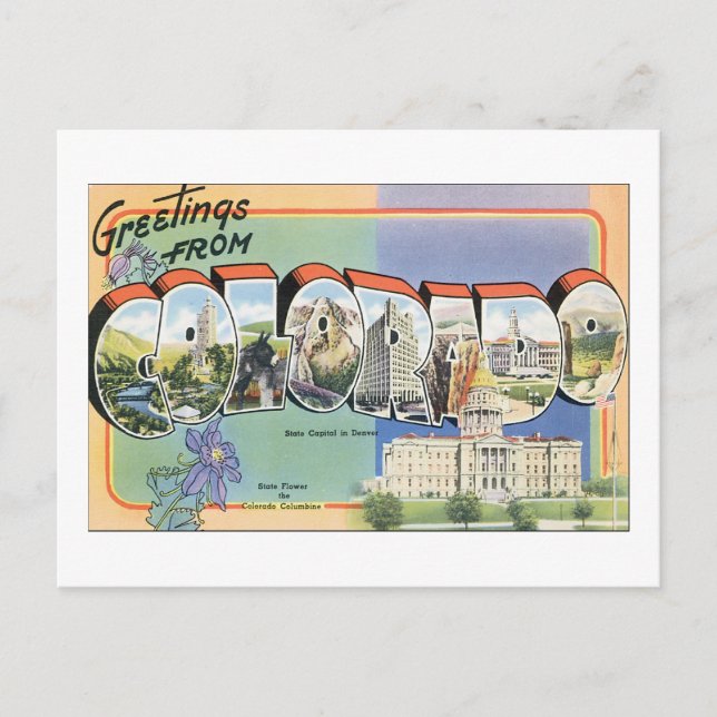 Carte Postale Greetings from Colorado (Devant)