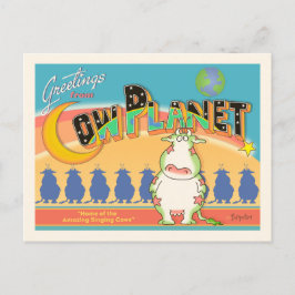 CARTE POSTALE GREETINGS FROM COW PLANET
