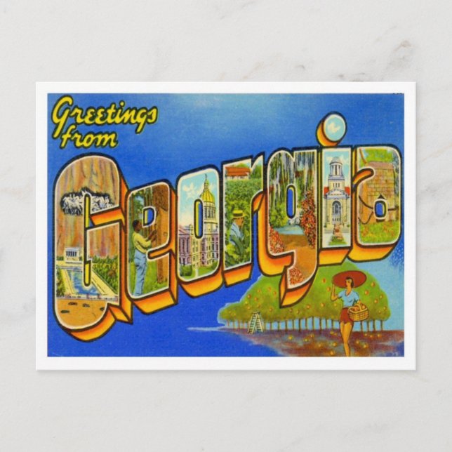 Carte Postale Greetings From Georgia (Devant)