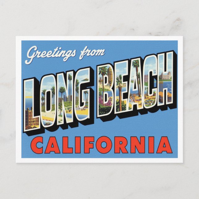 Carte Postale Greetings from Long Beach CA (Devant)