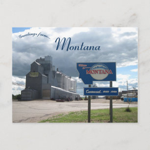 Carte Postale Grenier à la ligne d'état du Montana dans le Monta