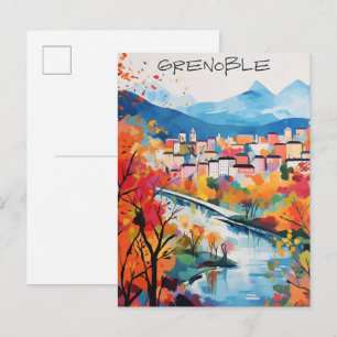 Carte Postale Grenoble France Voyage Ville Peinture Esthétique