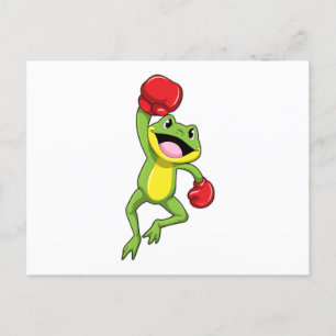 Carte Postale Grenouille à la boxe avec gants de boxe