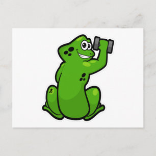 Carte Postale Grenouille à la musculation avec haltère