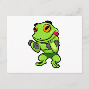 Carte Postale Grenouille à l'entraînement des biceps avec haltèr