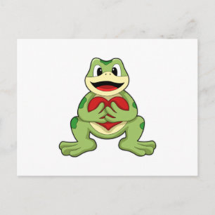 Carte Postale Grenouille avec cœur