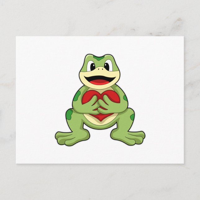 Carte Postale Grenouille avec cœur (Devant)