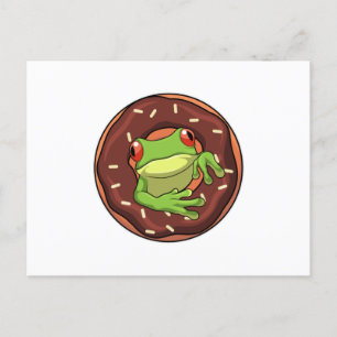 Carte Postale Grenouille avec Donut