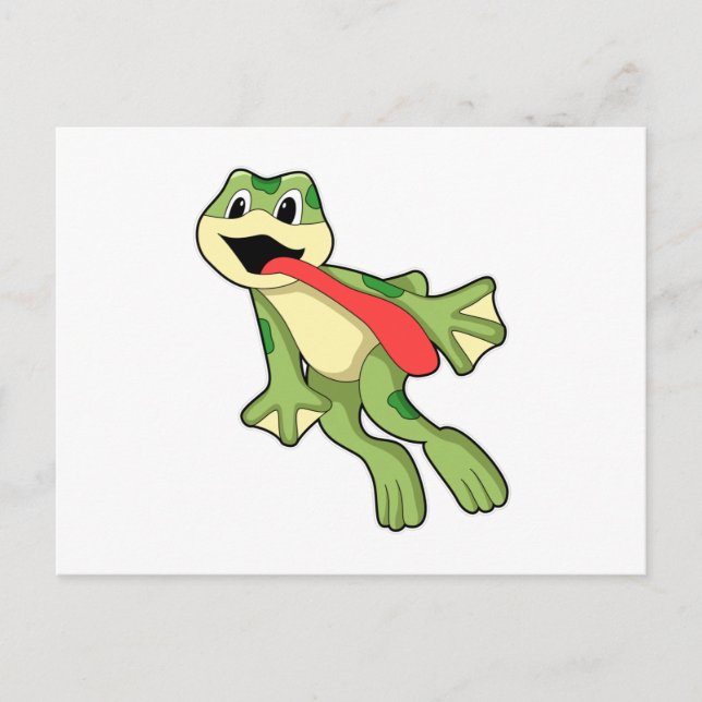 Carte Postale Grenouille avec langue sortie (Devant)