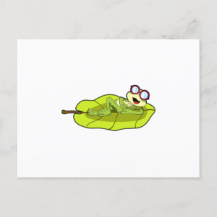 Carte Postale Grenouille avec lunettes de soleil