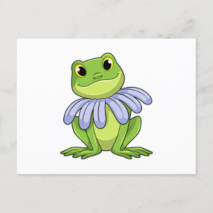 Carte Postale Grenouille avec marguerite