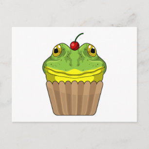 Carte Postale Grenouille avec muffin