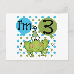 Carte Postale Grenouille Bleue 3ème Anniversaire Tshirts et cade