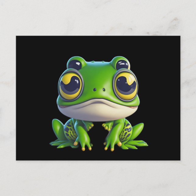 Carte Postale Grenouille caricaturale mignonne (Devant)
