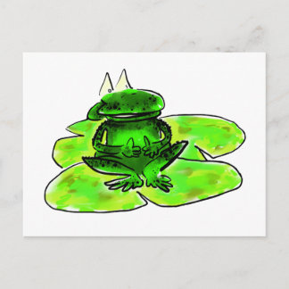 Carte Postale Grenouille caricaturale sur un tapis