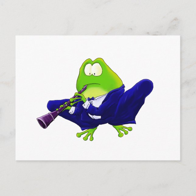 Carte Postale Grenouille Clarinet (Devant)