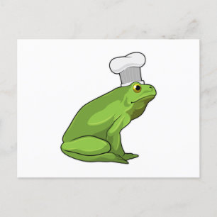 Carte Postale Grenouille comme cuisinier avec chapeau de chef