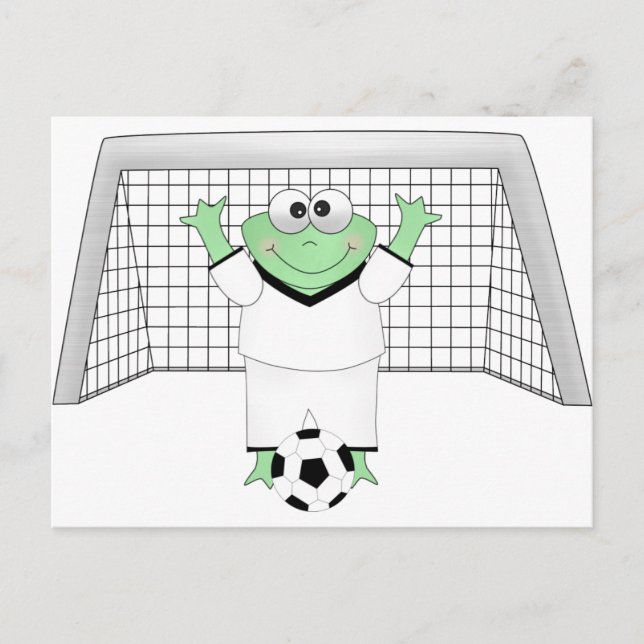 Carte Postale Grenouille de football avec Goldie (Devant)