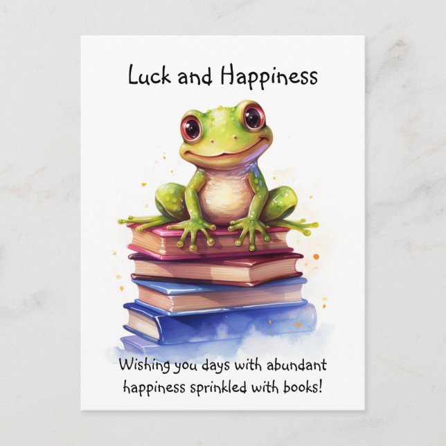 Carte Postale Grenouille des livres scolaires (Devant)