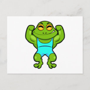 Carte Postale Grenouille en culturiste à Culturisme