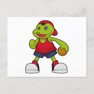 Carte Postale Grenouille en tant que joueur de basket-ball avec 