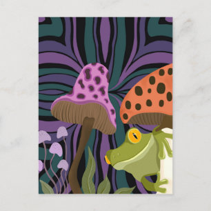 Carte Postale Grenouille Et Champignons Des Arbres Whims