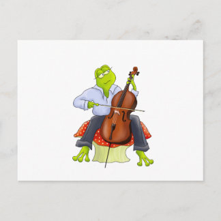 Carte Postale Grenouille Joue Cello