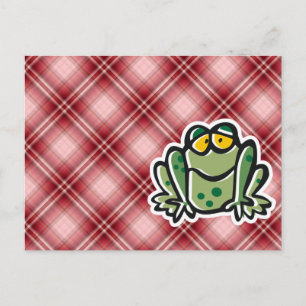 Carte Postale Grenouille mûre; Plaid Rouge