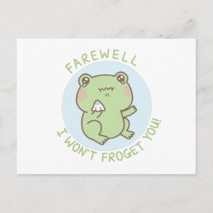Carte Postale Grenouille qui pleure Adieu je ne t'oublierai pas 